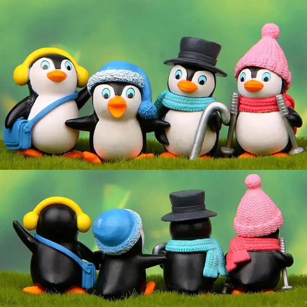 SATYAM KRAFT 1 Set  Resin Penguin Miniature Figurines | Cute Decorative Showpiece | Gift for Him/Her, Home, Bedroom, Living Room, Office, Table, Car Dashboard | Gift & Festive Décor