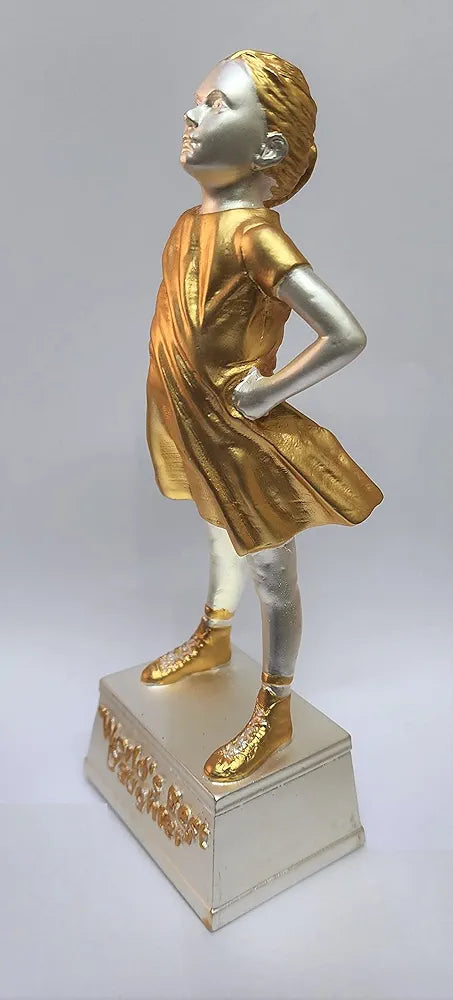 Gold Art India Daughter Figurine Two Tone Matte | Girls Gifting for Birthday | Gift for Young Girl | Women's Day Gift | Study Table | Office Desk 