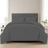 Trance Home Linen Zippered 100% Cotton 200 TC Satin Stripe Queen Duvet Cover Quilt Cover with 2 Pillow Covers Colour Dark Grey