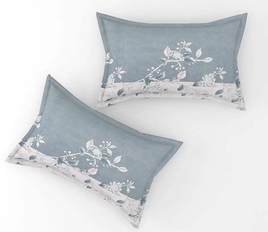 FRESH FROM LOOM Bedsheet Microfiber for Double Bed King Size | Floral Design Bed Spread with 2 Pillow Covers | Wrinkle Free Hypo-Allergenic Bedsheets/Bedcover , 144 TC