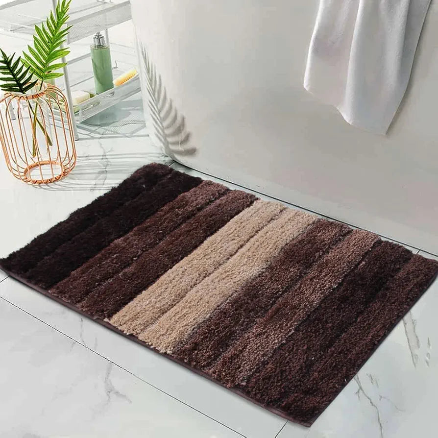 LUXE HOME INTERNATIONAL Microfiber Rectangular Bath mat Soft Anti Slip Skid Luxury Mats for Bathroom Door 40X60 Cm  Pc 2