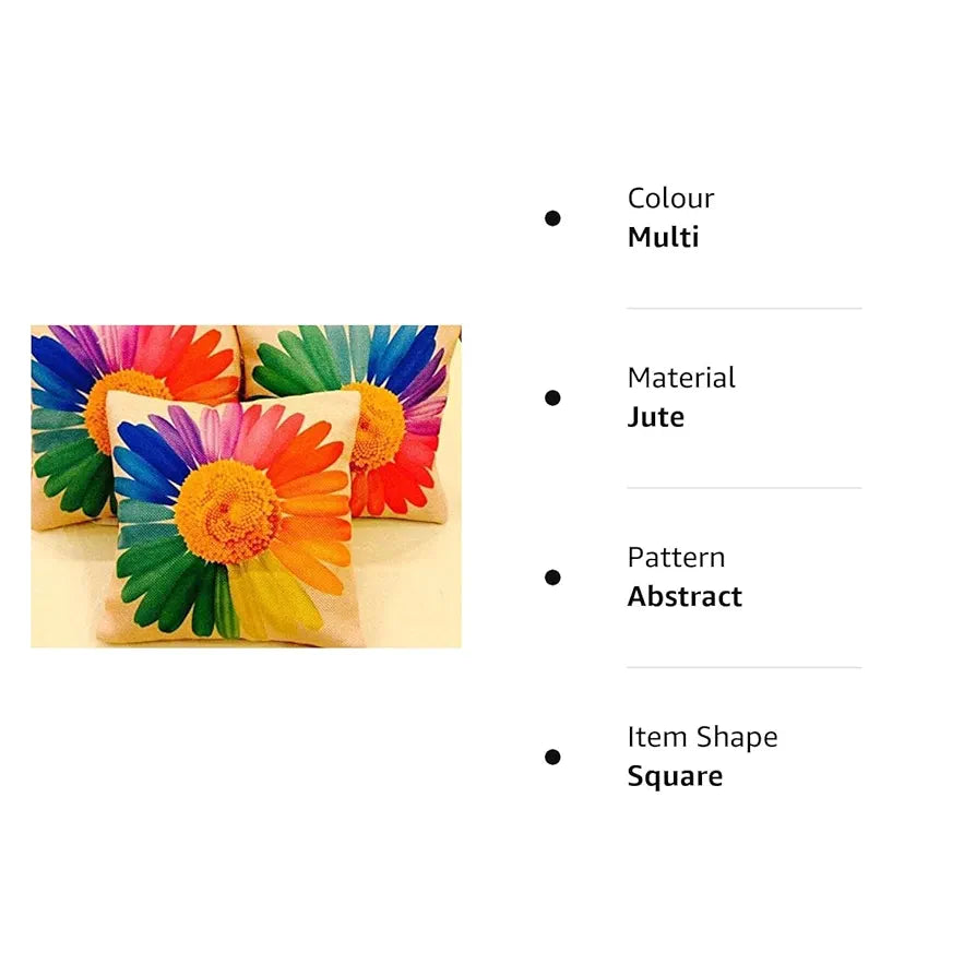 AEROHAVEN™ Set of 5 Floral Decorative Hand Made Jute Throw/Pillow Cushion Covers - CC23 - 