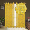 Loomlyfe 5ft Window Curtain | Heavy Tissue Net Floral Semi Transparent Sheer Parda for Home | Yellow Net Curtains | 2 Pieces