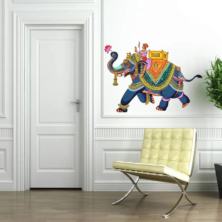 Rangoli White Glossy Vinyl Wall Sticker Premium Self-Adhesive Waterproof Decorative Wall Decal for Bedroom, Living Room, Office & Home Decoration Easy to Apply. Parent-2, Design-16