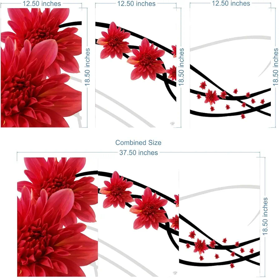 Rangoli MDF 3 Pcs Wall Poster 12x18 Inch Decorative Wall Art for Home, Office, Living Room. P-4, Design-7