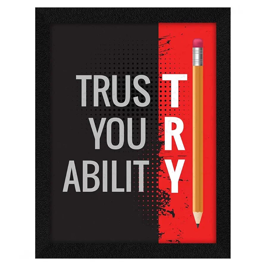 ArtX Paper Inspirational Quote Trust Your Ability Wall Art Painting, Multicolor, Motivational, 10 X 13 Inches, Set of 1