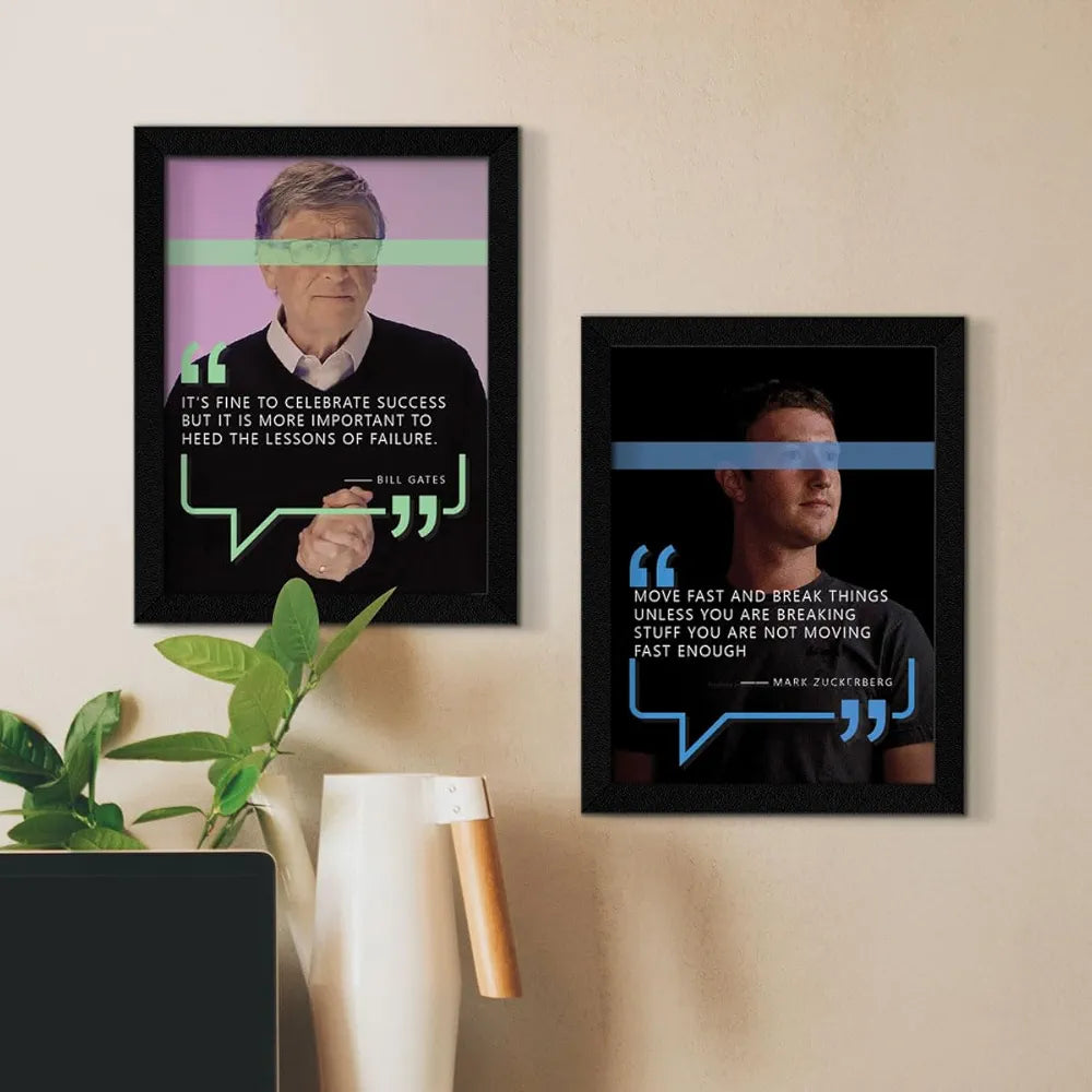 ArtX Paper Big Quote Wall Frame Art Painting, Multicolor, Inspirational, 10X13 inches each, 20 X 26 inches, Set of 4 