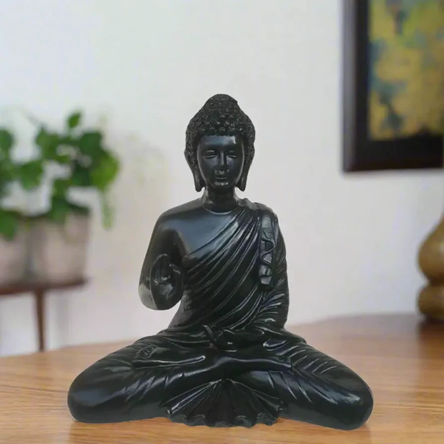 ALILA New Meditating Sitting Buddha Statue showpiece Idol Home Decor Items for Living Room and Gifts 