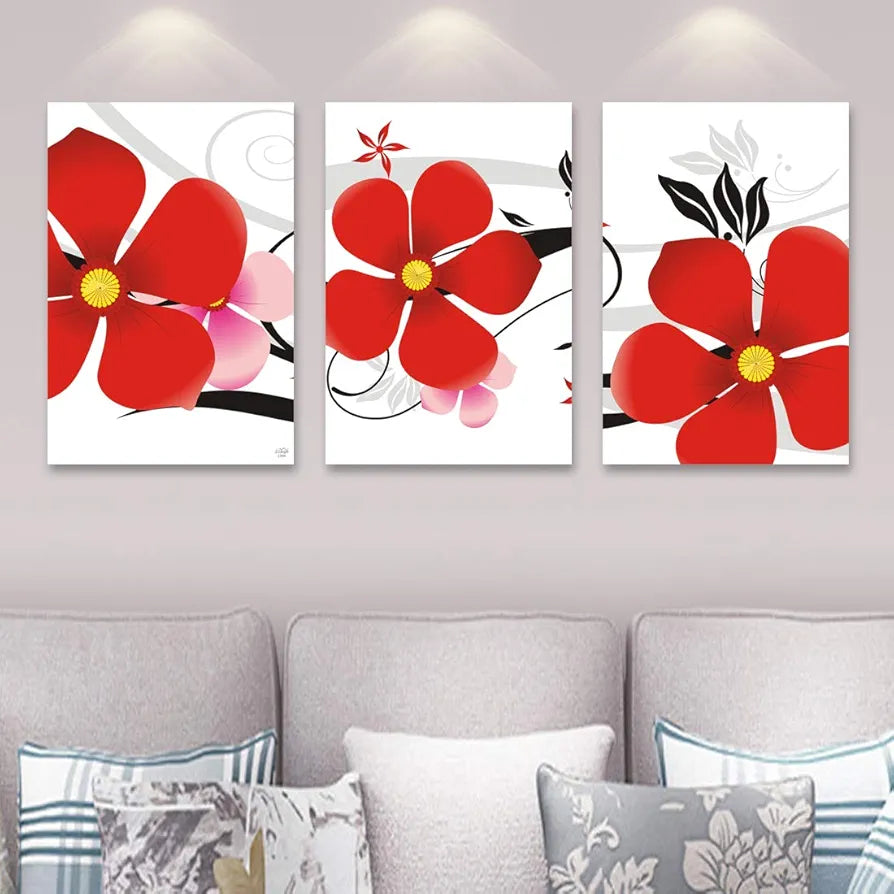 Rangoli MDF 3 Pcs Wall Poster 12x18 Inch Decorative Wall Art for Home, Office, Living Room. P-4, Design-12