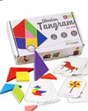 Firstcry Intelliskills Intelliskills 43 Pieces Wooden Tangram Puzzle | 7 Blocks With 36 Activity Cards Montessori Educational Gift for Kids