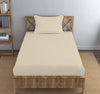 Trance Home Linen 100% Cotton 78x36 inch Single Elastic Fitted Bedsheet 400TC Premium Bed Sheet with 1 Pillow Cover Colour Pearl