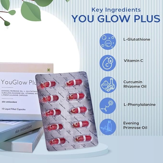 you glow glutathione Aveil YouGlow Plus L-Glutathione Tablets - 30 Cap