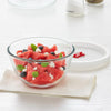 Borosil 350 ml Serving & Mixing Borosilicate Glass Bowl with White Lid | Multipurpose Bowl for Kitchen & Dinning