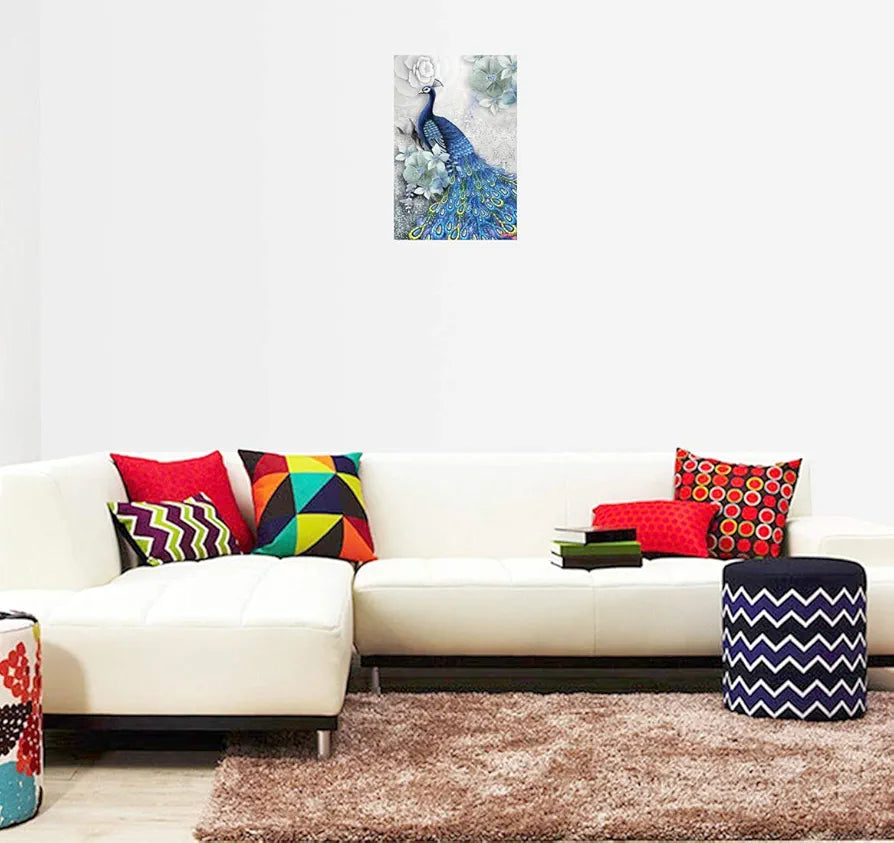 Rangoli Peacock Wall Sticker 12x18 Sheet – Elegant Self Adhesive Home Décor for Living Room, Bedroom & Walls. Design-6