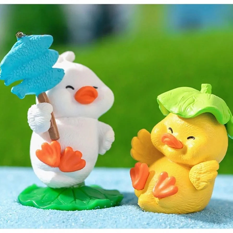 SATYAM KRAFT Resin 1 Set  Duck Miniature Figurines | Decorative Showpiece | Gift for Him/Her, Mother's Day, Home, Bedroom, Living Room, Office, Table, Car Dashboard | Festive Decor