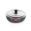 Sumeet 3mm Hard Anodized Deep Tasla with Stainless Steel Lid Size No - 9 (16.5cm 750 Ml)