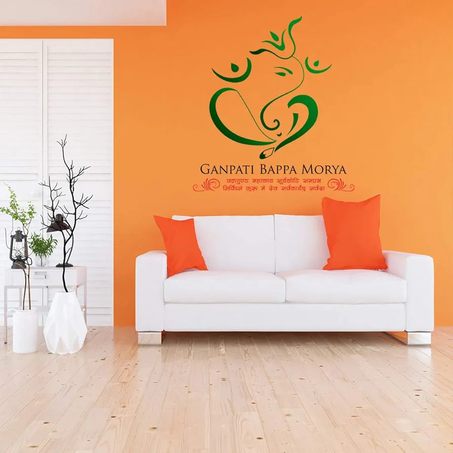 Rangoli White Glossy Vinyl Wall Sticker Premium Self-Adhesive Waterproof Decorative Wall Decal for Bedroom, Living Room, Office & Home Decoration Easy to Apply. Parent-4, Design-12