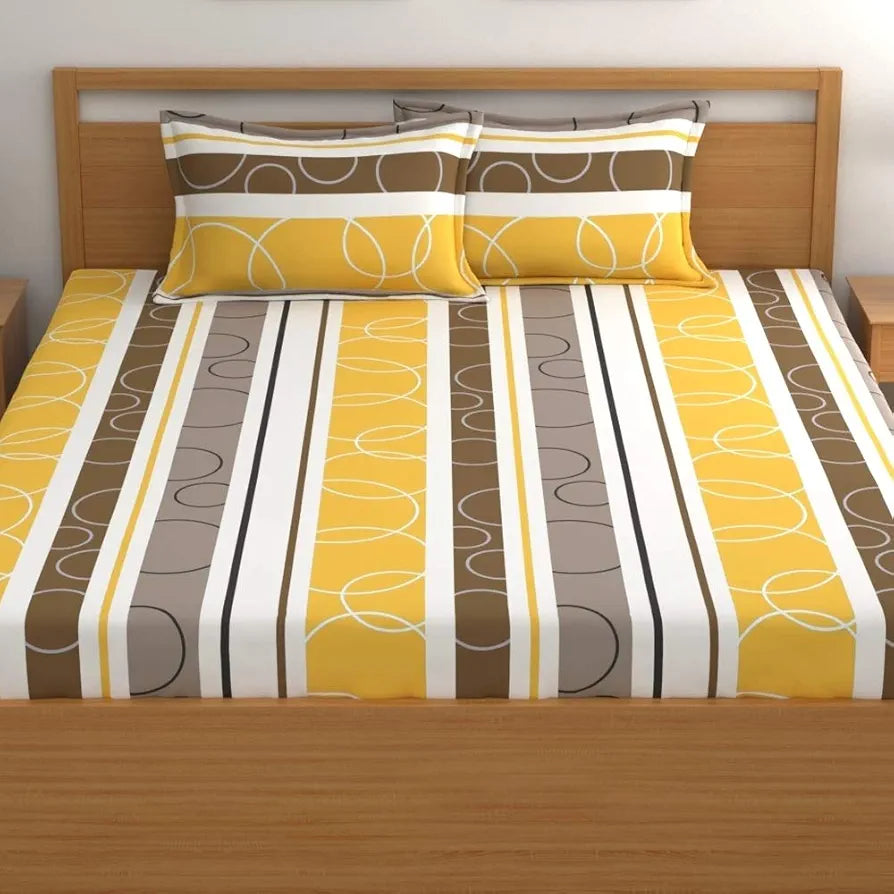 Dreamscape Microfiber Wrinkle & Fade Resistant Double Bedsheet With 2 Pillow Covers - , 140 TC