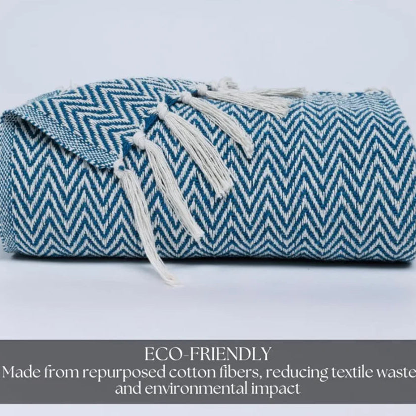 HOMADORN All Season Cotton Weaved Throw Blanket for Bed/Sofa 50x70 INCHES 