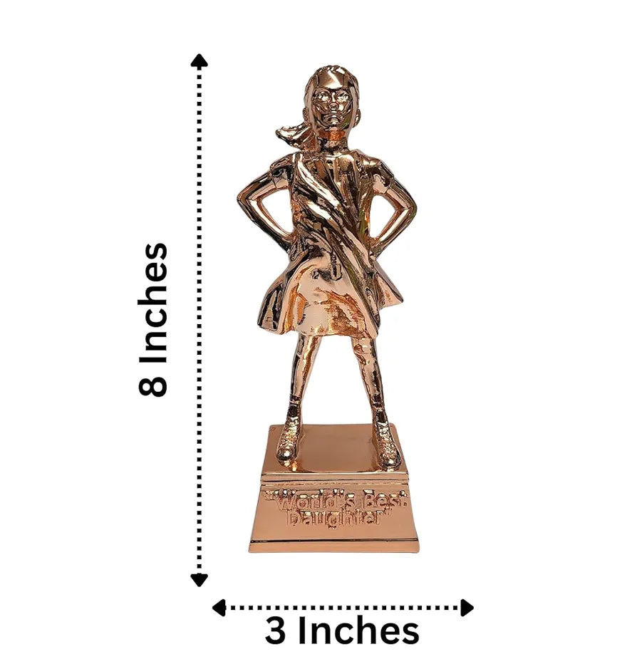 Gold Art India World's Best Daughter Figurine Rose Gold Plated | Girls Gifting for Birthday | Gift for Young Girl | Women's Day Gift | Study Table | Office Desk 