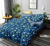 Decomizer Soft Glace Cotton King Size AC Blanket 1 Flat Bedsheet and 2 Large Pillow Covers Blue Yellow Colour