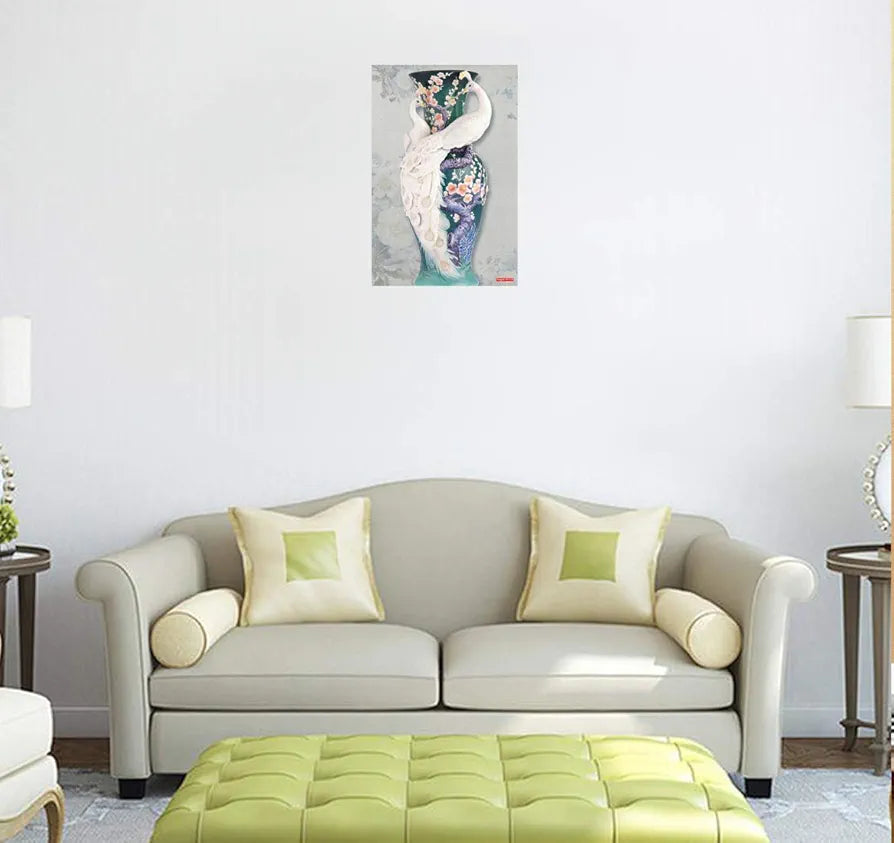 Rangoli Peacock Wall Sticker 12x18 Sheet – Elegant Self Adhesive Home Décor for Living Room, Bedroom & Walls. Design-9