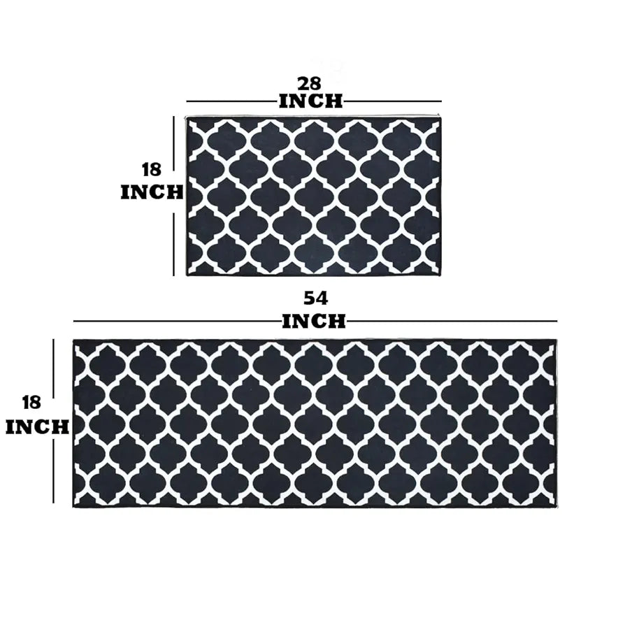 ishro home Velvet Premium Kitchen Mats for Floor | Kitchen Runner for Floor | 2 Pcs Set | Anti-Skid & Machine-Washable | 