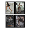ArtX Paper Big Gym Health Quotes Wall Frame Art Painting AXF00178-MOT Set of 4