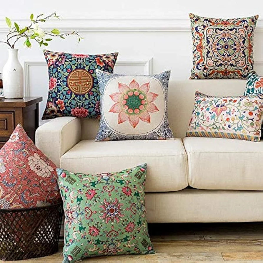 AEROHAVEN® Premium Satin Turkish Designer Decorative Throw Pillow/Cushion Covers Set of 5 - CC65 - 