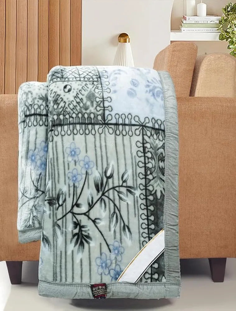 Super Soft Cloudy Printed Double Bed Blanket for Heavy Winter, Single Ply Mink Blanket King Size with 220 x 230 Cm -3.5 Kg | TC - 400