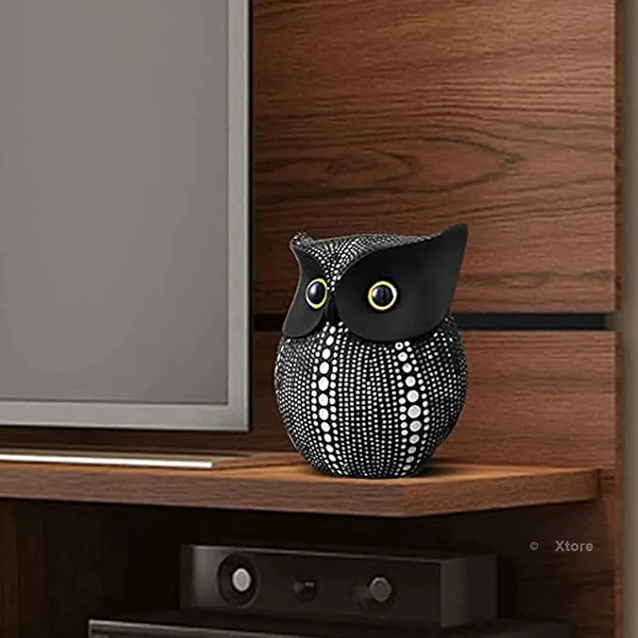 Xtore® Modern Classy Lucky Owl Resin Art Figure Showpiece -