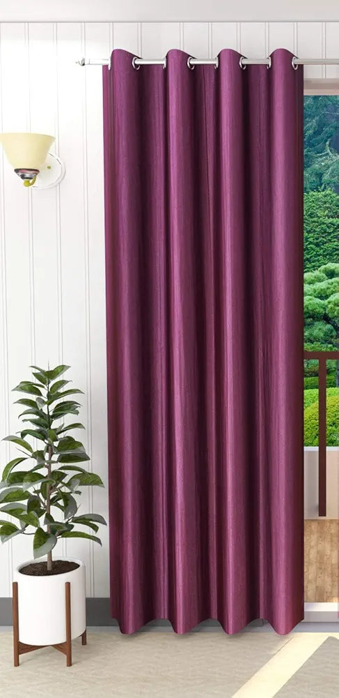 Purav Light Plain Door Curtains 7 Feet Long| Room Darkening Opaque Polyester Eyelet Parda|Darkening Panels for Home & Living Room Bedroom