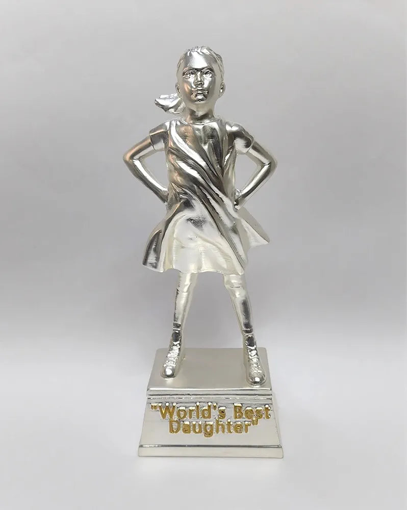 Gold Art India Silver Plated Figurine for Daughter | World's Best Daughter | Best Gift Girl | Idol Figurine for Inspiration, 7.7 cm , 7.7 cm , 20.4 cm