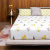 Urban Space Serene Printed Bedsheet for Double Bed with 2 Pillow Covers