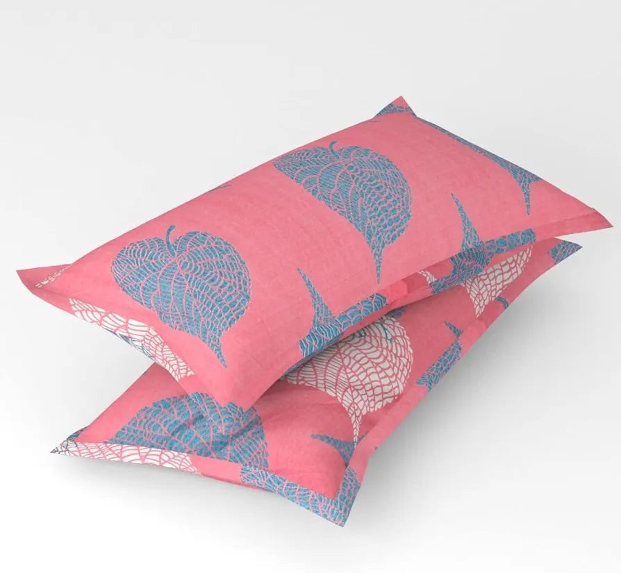 Polycotton 220 TC Floral Printed King Size Double Bedsheet with 2 Pillow Covers, (90 x 90 Inches, Oxford