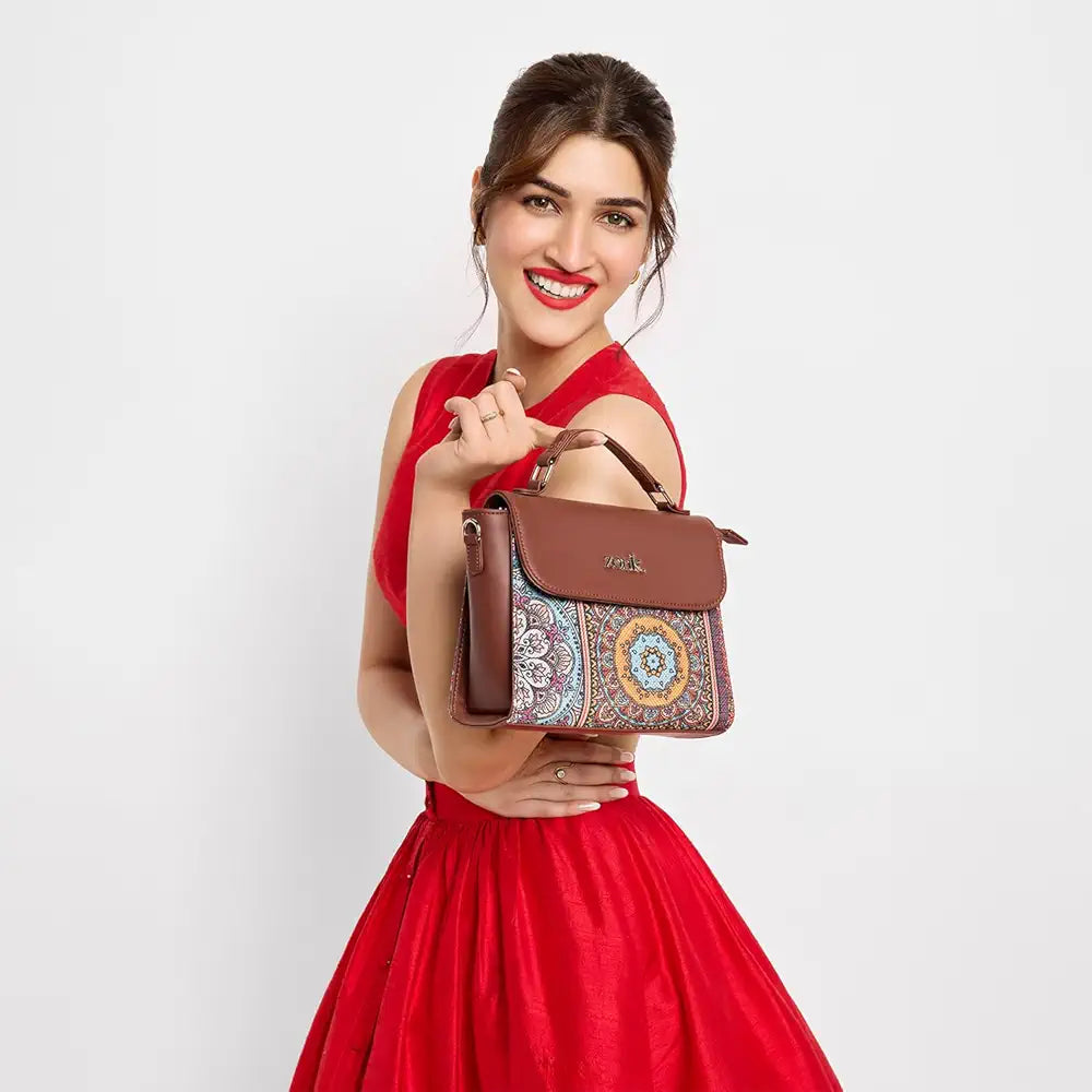 ZOUK Statement Sling Bag With Handle For Women's Girls Ladies