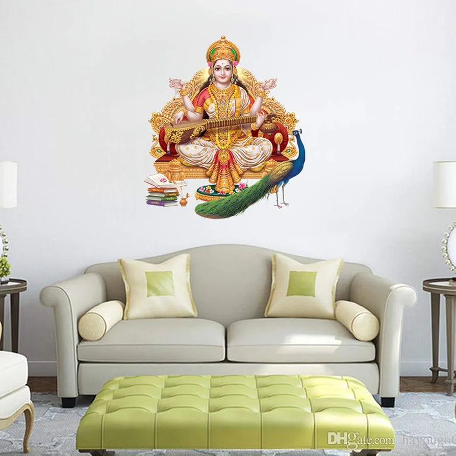 Rangoli White Glossy Vinyl Wall Sticker Premium Self-Adhesive Waterproof Decorative Wall Decal for Bedroom, Living Room, Office & Home Decoration Easy to Apply. Parent-6, Design-6