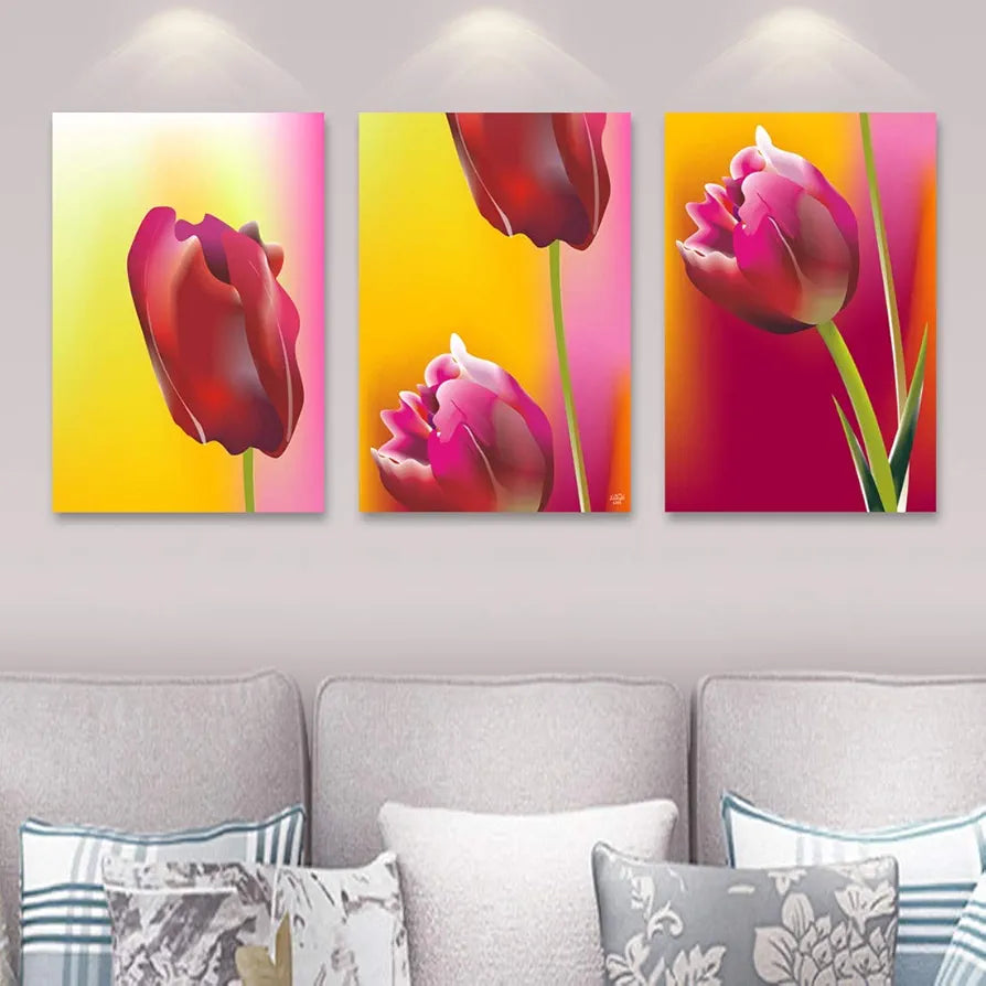 Rangoli MDF 3 Pcs Wall Poster 12x18 Inch Decorative Wall Art for Home, Office, Living Room. P-4, Design-3