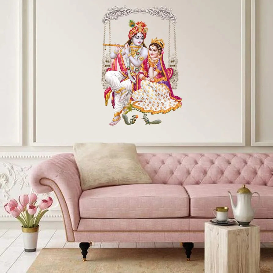 Rangoli White Glossy Vinyl Wall Sticker Premium Self-Adhesive Waterproof Decorative Wall Decal for Bedroom, Living Room, Office & Home Decoration Easy to Apply. Parent-14, Design-19