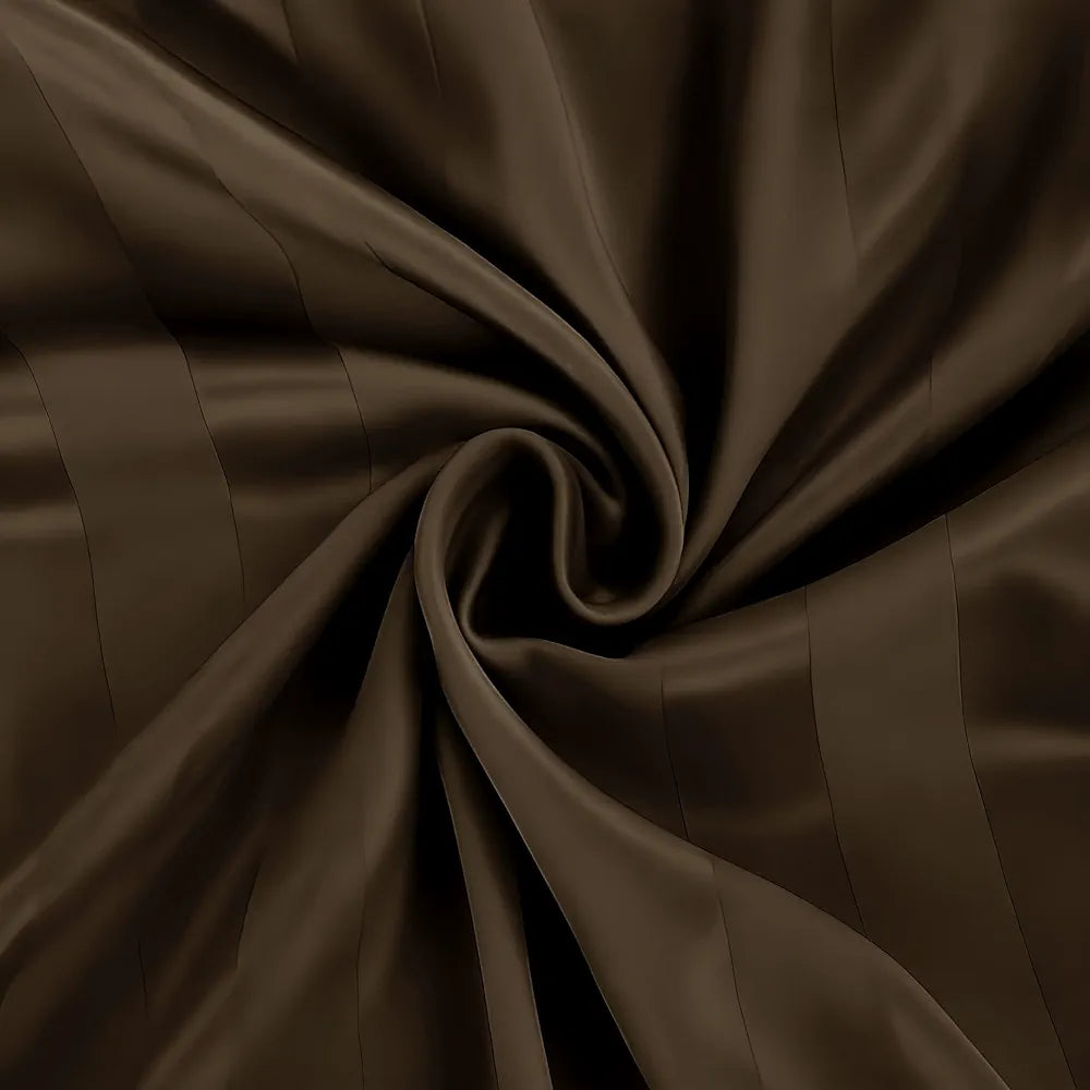 Cloth Fusion Elastic Fitted Glace Cotton Satin Striped Bedsheet Single Size with 1 Pillow Cover 