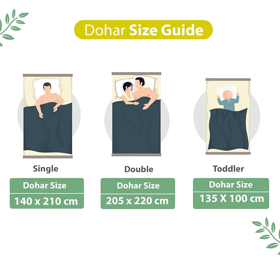 Divine Casa 120 GSM Microfiber Double Dohar | Soft & Lightweight Throw Blanket | Cozy & Breathable | All-Season Comfort | 220 x 205 CM | Tropical Leaf Pattern | Green & Yellow