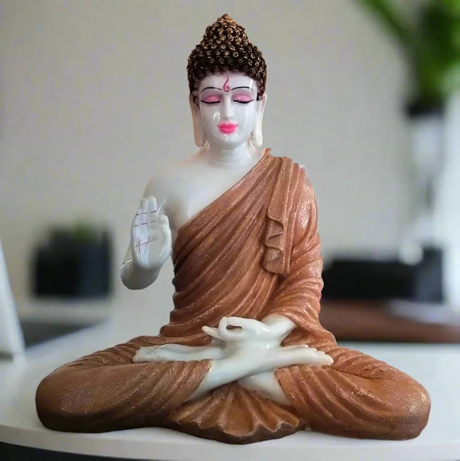 ALILA Big Buddha Statue for Home Living Room Decor Diwali Office Corporate Gift Meditation Showpiece Figurine, 14 inch