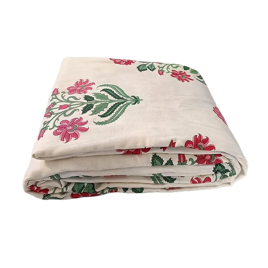 Trance Home Linen 150 GSM Pure Cotton Reversible Dohar Single Bed Size | AC Blanket Comforter | Soft Light-Weight Bed Blanket 