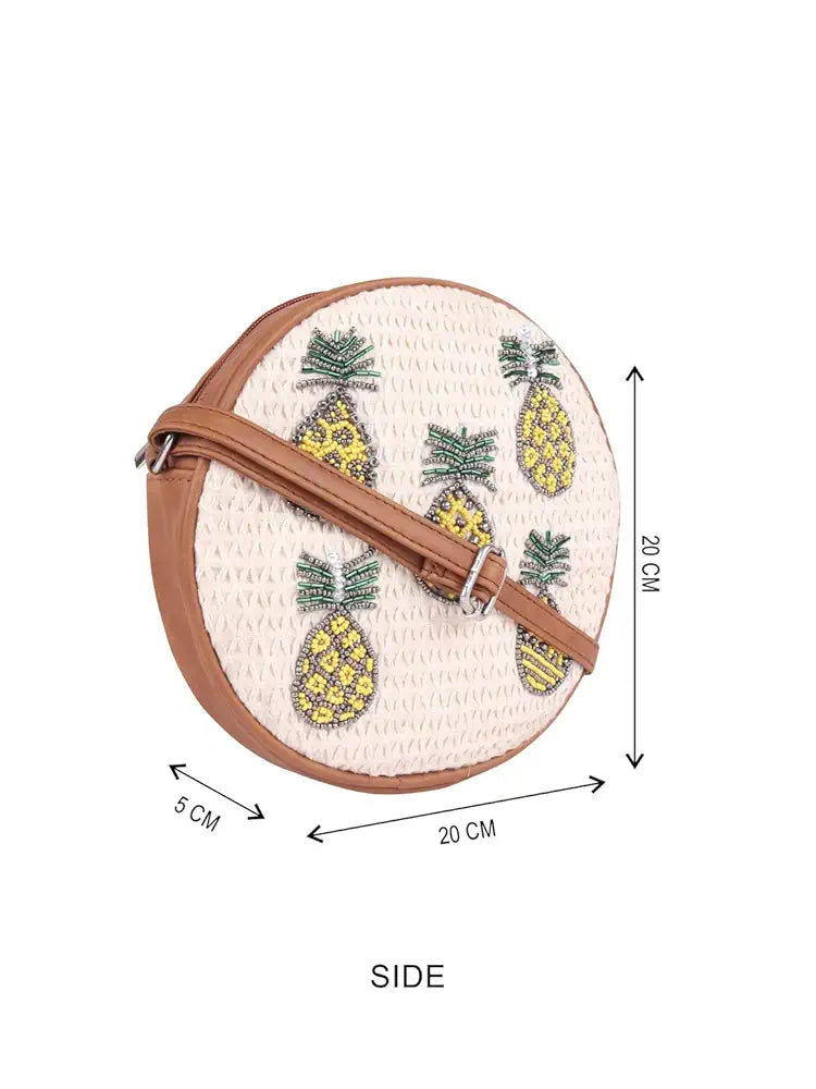 ASTRID Handmade Macrame Flap Over Sling Bag For Girls And Women