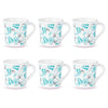 Larah by Borosil Crysta Series Stardust Opalware Mug | Set of 6 Tea/coffee Mugs | 100 Ml Each