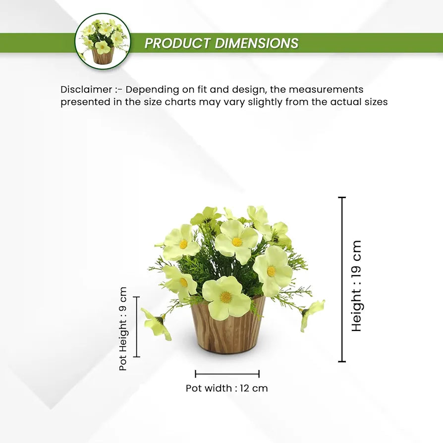 fancymart Artificial Flower in Grass with Pot, Perfect for Home & Office Décor, Artificial Flora -8420