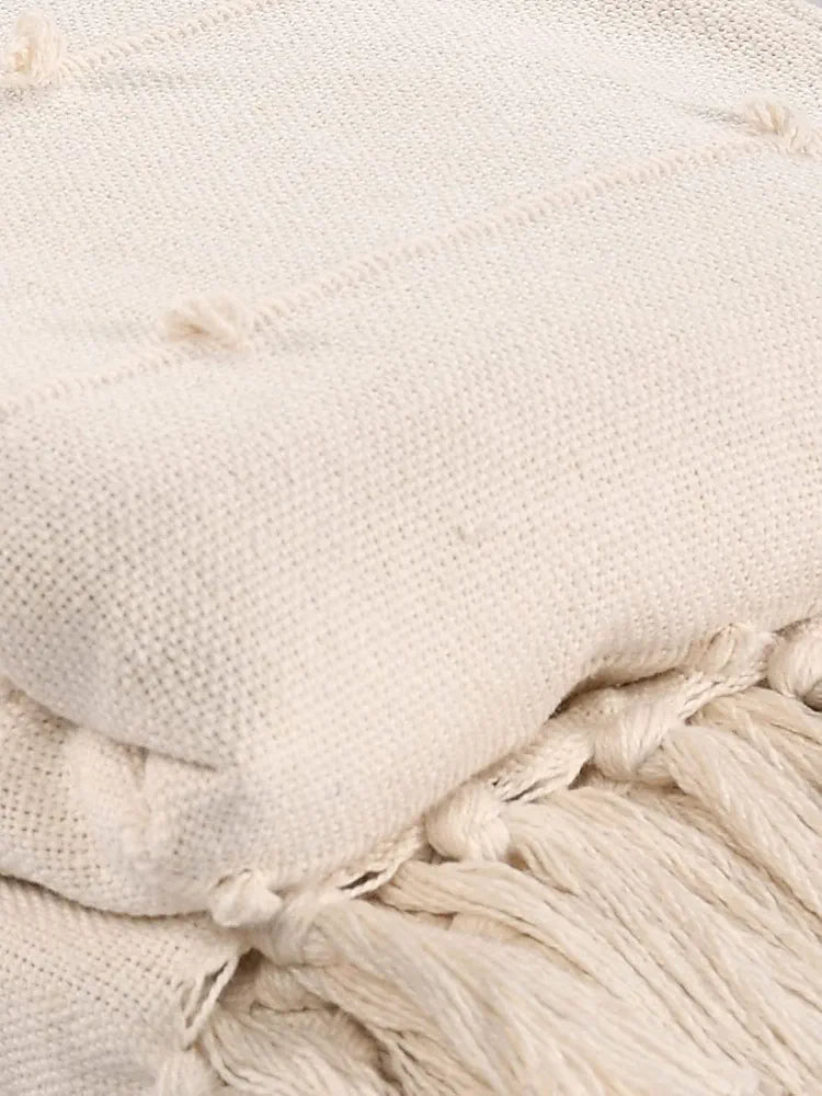 SASHAA WORLD Cotton Throw Bedcover Super Soft & Breathable | Throw for Living Room, Sofa, Bed, Chair, Picnic & Used for Gift | Natural Throw Blanket Pack of 1, 200L x180W cms