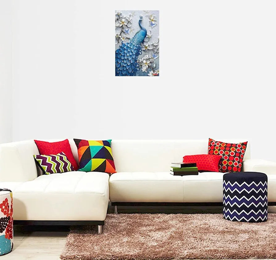 Rangoli Peacock Wall Sticker 12x18 Sheet – Elegant Self Adhesive Home Décor for Living Room, Bedroom & Walls. Design-1