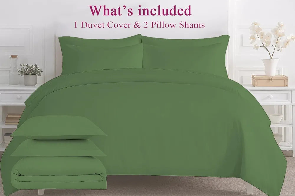 Trance Home Linen Zippered 100% Cotton 200 TC Satin Stripe Queen Duvet Cover Quilt Cover Razai Comforter Cover with 2 Pillow Covers 