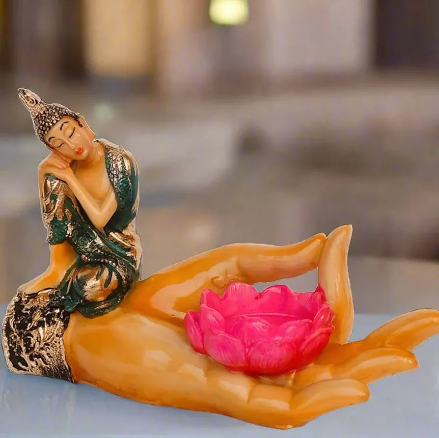 ALILA Meditating Buddha Idol Statue Showpiece for Home Garden Living Room Decor Decoration Gift Gifting Items, 8x5 inches / 20x12cm, Buddha